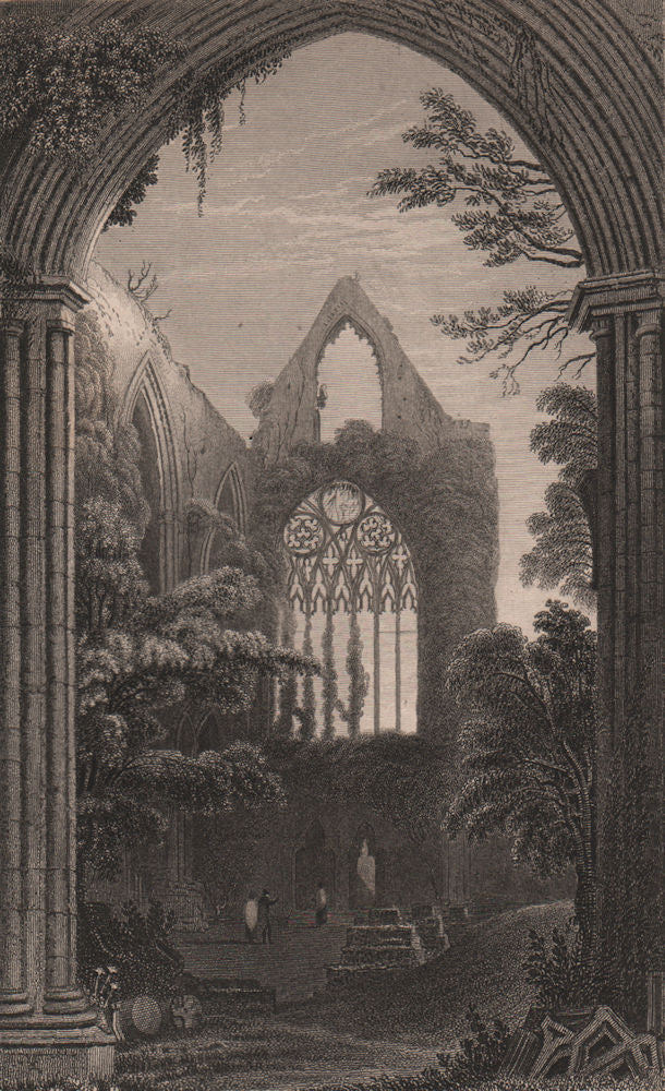 West window of Tintern Abbey, From the north transept, by Henry Gastineau 1835